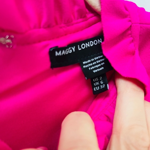 Nwt stunning fuscia Maggy London dress size 2 - Picture 5 of 7
